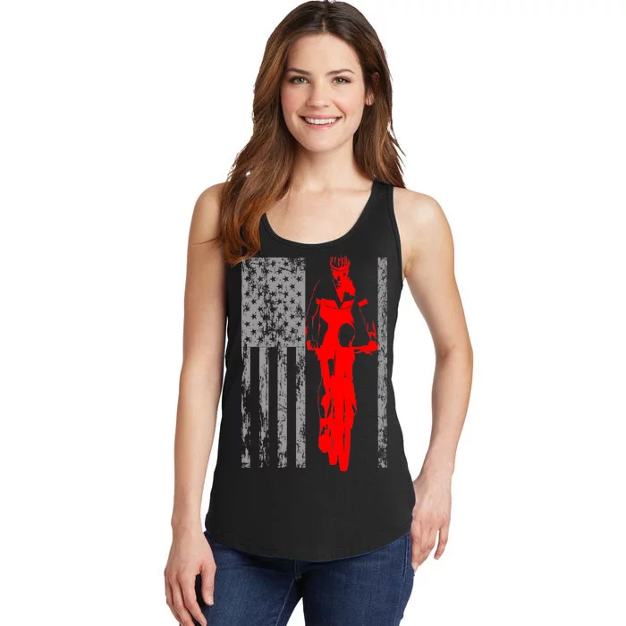 Vintage American Cycling USA Flag Ladies Essential Tank