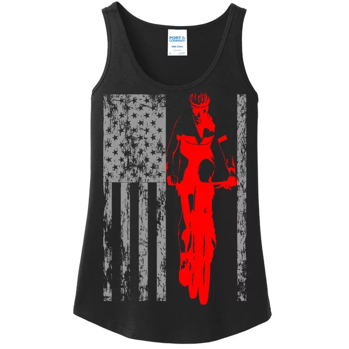 Vintage American Cycling USA Flag Ladies Essential Tank