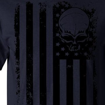Vintage American Flag Military Skull Tall T-Shirt