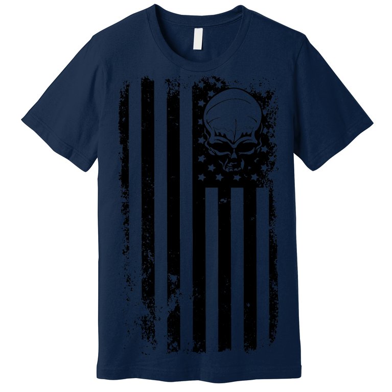 Vintage American Flag Military Skull Premium T-Shirt