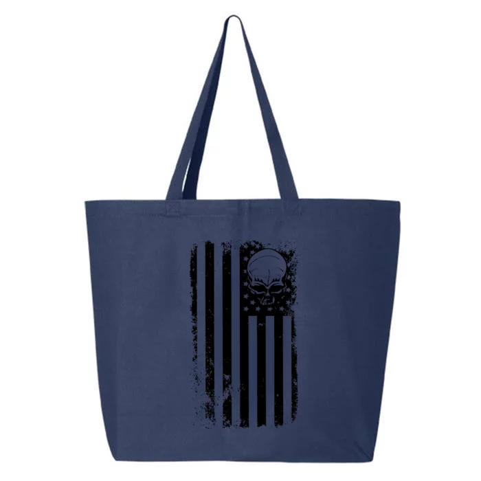 Vintage American Flag Military Skull 25L Jumbo Tote