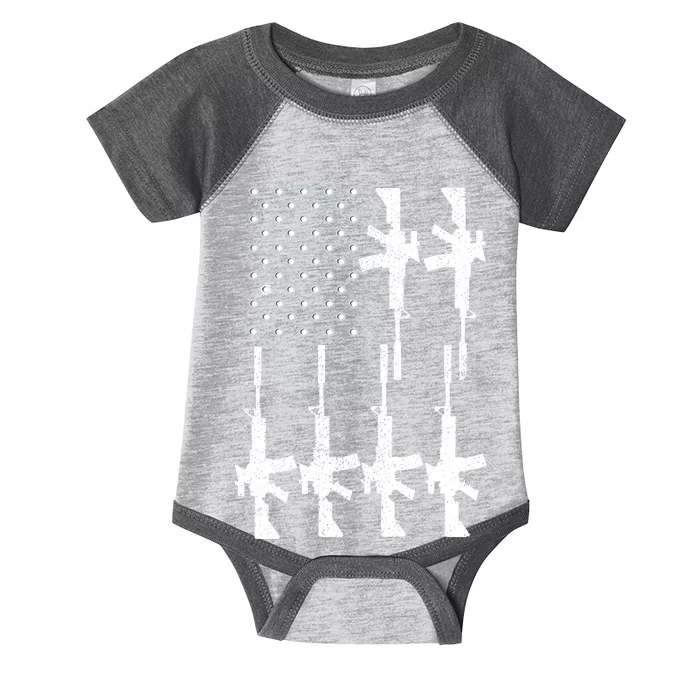 Vintage American Gun Rifle USA Flag Infant Baby Jersey Bodysuit