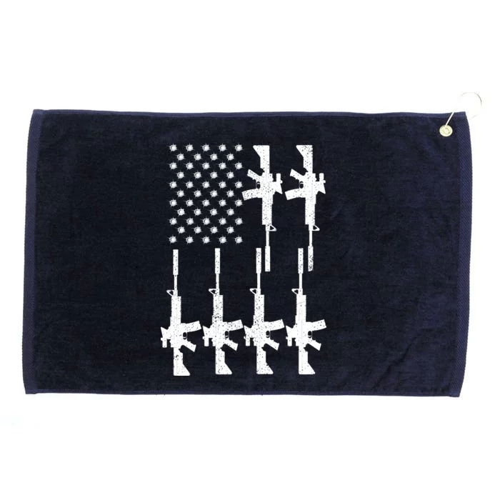 Vintage American Gun Rifle USA Flag Grommeted Golf Towel