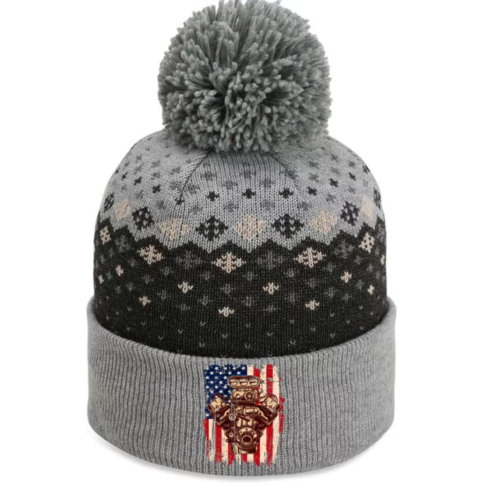 Vintage American Muscle Car Engine The Baniff Cuffed Pom Beanie