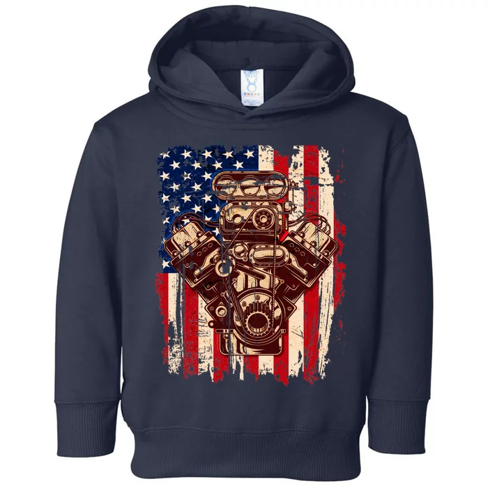 Vintage American Muscle Car Engine Toddler Hoodie