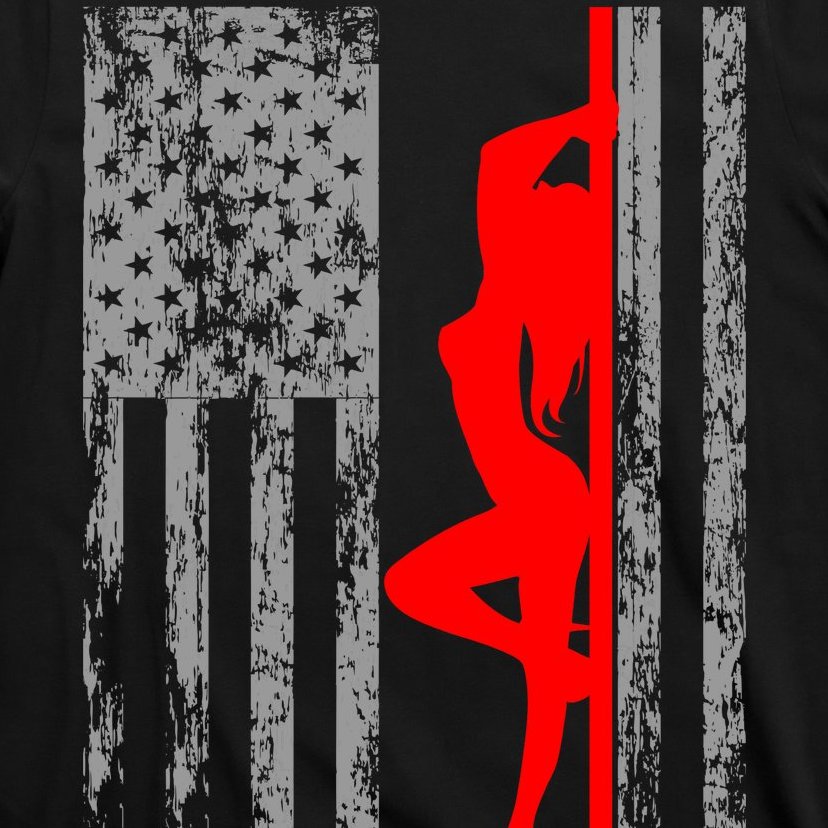 Vintage American Pole Dancer Stripper USA Flag T-Shirt