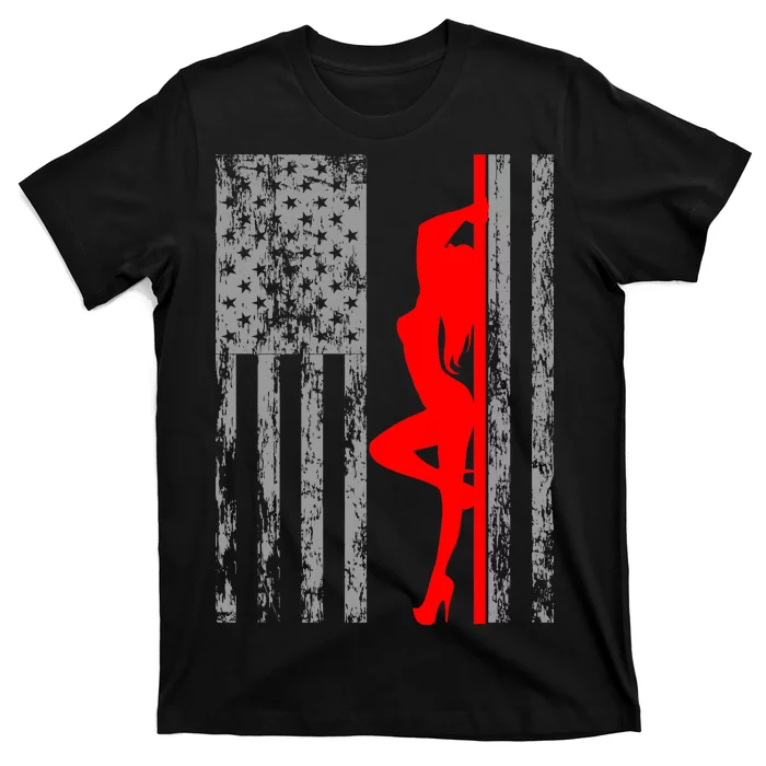 Vintage American Pole Dancer Stripper USA Flag T-Shirt