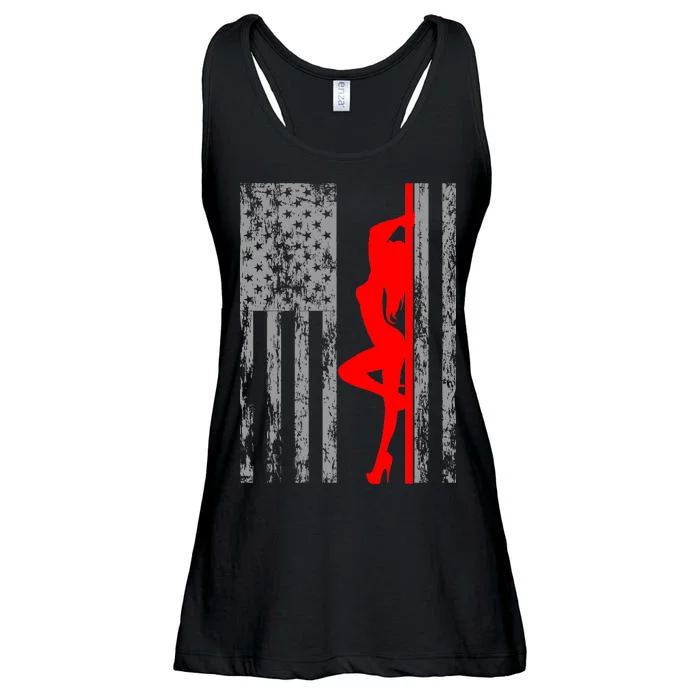 Vintage American Pole Dancer Stripper USA Flag Ladies Essential Flowy Tank