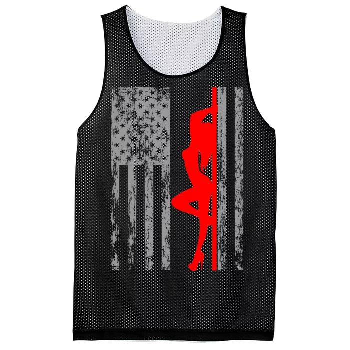 Vintage American Pole Dancer Stripper USA Flag Mesh Reversible Basketball Jersey Tank