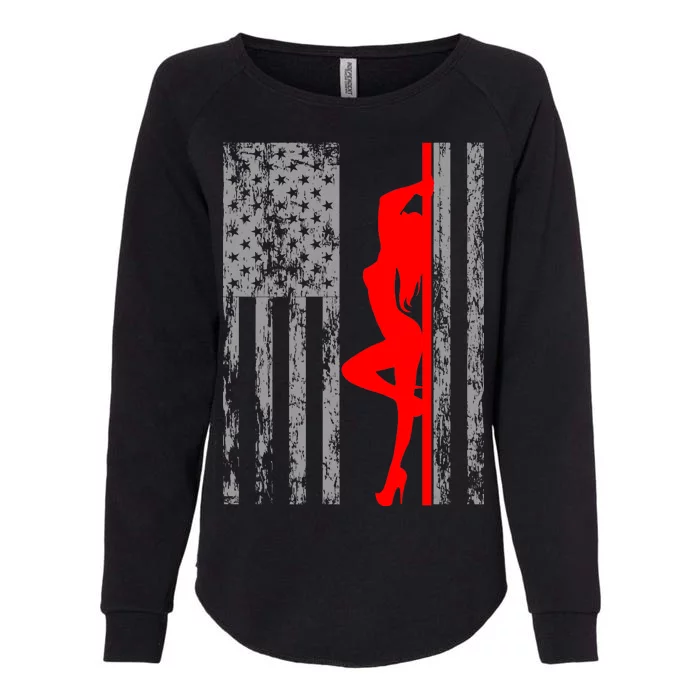 Vintage American Pole Dancer Stripper USA Flag Womens California Wash Sweatshirt