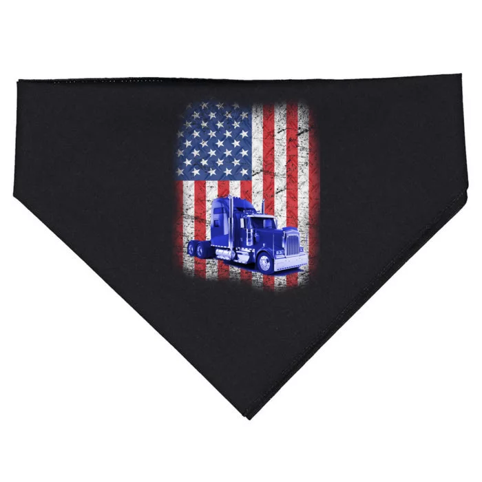 Vintage American Trucker USA Flag USA-Made Doggie Bandana