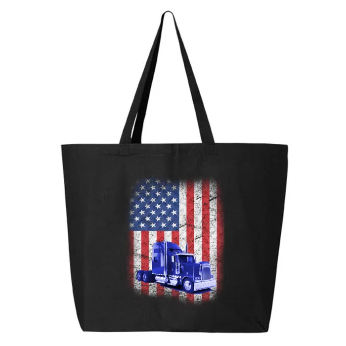 Vintage American Trucker USA Flag 25L Jumbo Tote