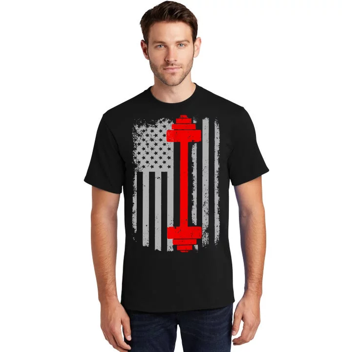 Vintage American Weight Training Flag Tall T-Shirt