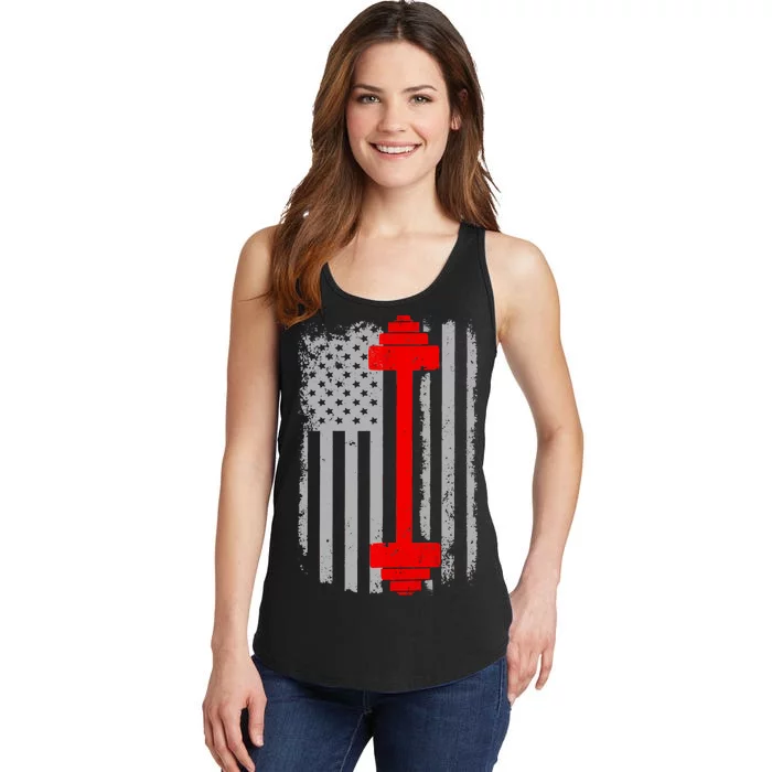 Vintage American Weight Training Flag Ladies Essential Tank