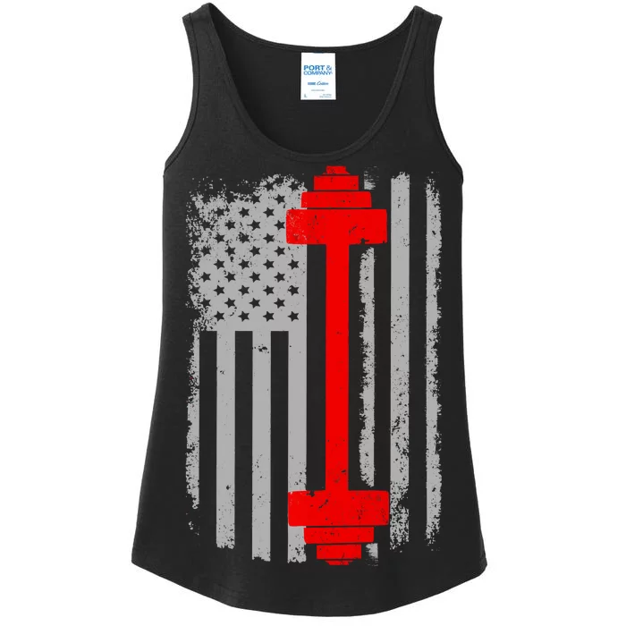 Vintage American Weight Training Flag Ladies Essential Tank