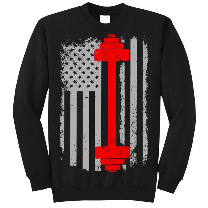 Vintage American Weight Training Flag Tall Sweatshirt