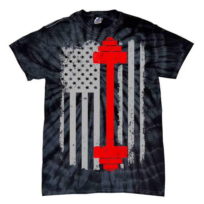 Vintage American Weight Training Flag Tie-Dye T-Shirt