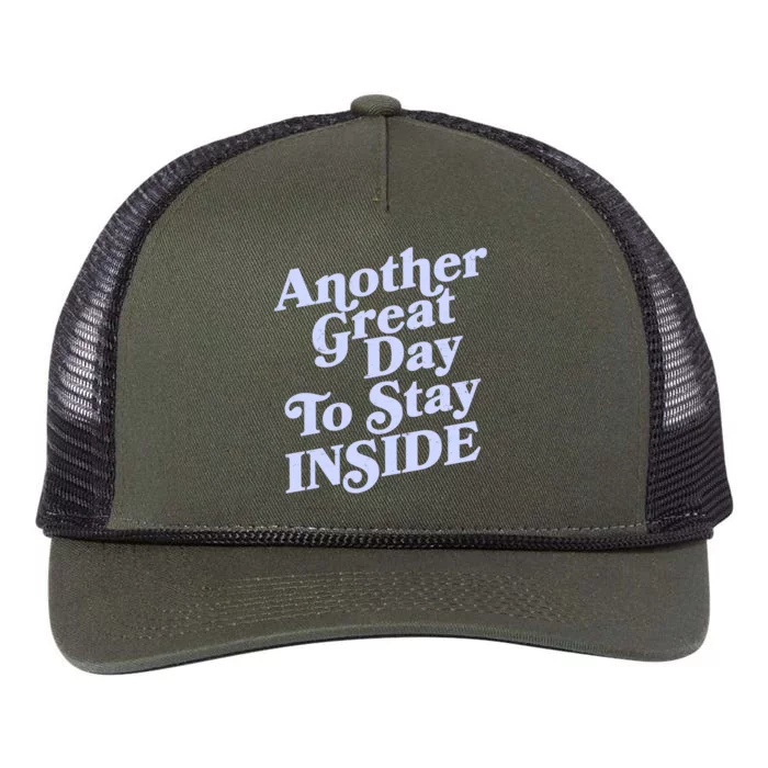 Vintage Another Great Day To Stay Inside Retro Rope Trucker Hat Cap