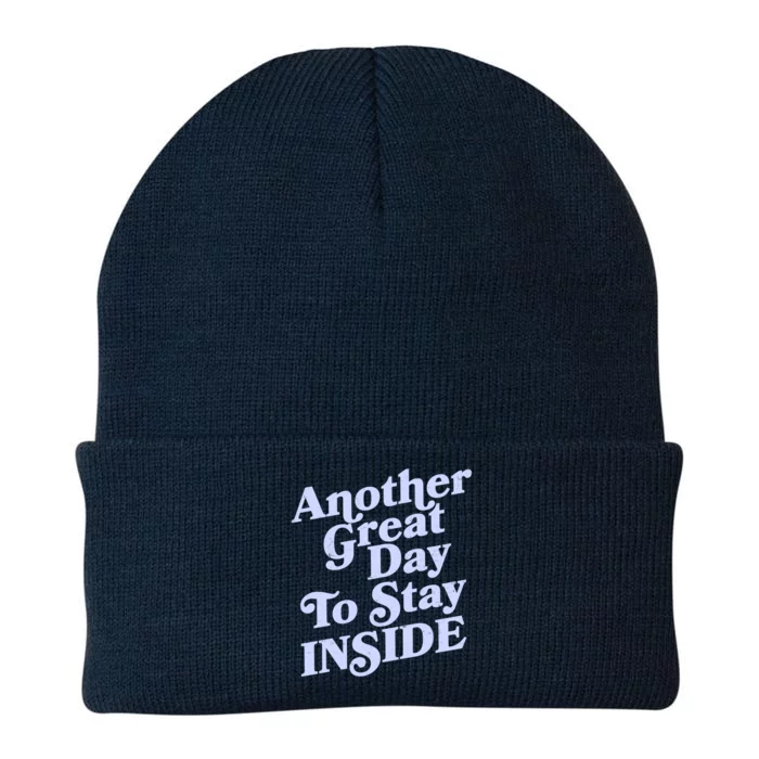 Vintage Another Great Day To Stay Inside Knit Cap Winter Beanie