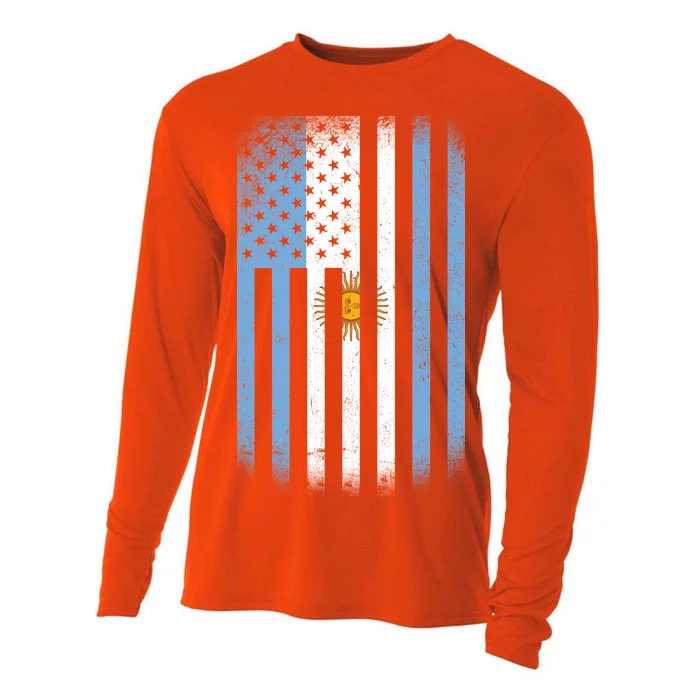 Vintage Argentina Flag Cooling Performance Long Sleeve Crew