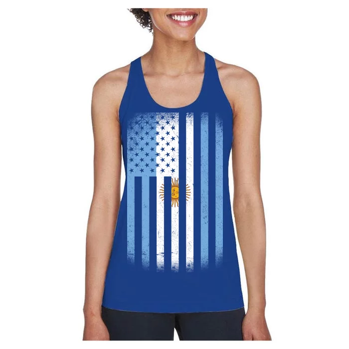 Vintage Argentina Flag Women's Racerback Tank