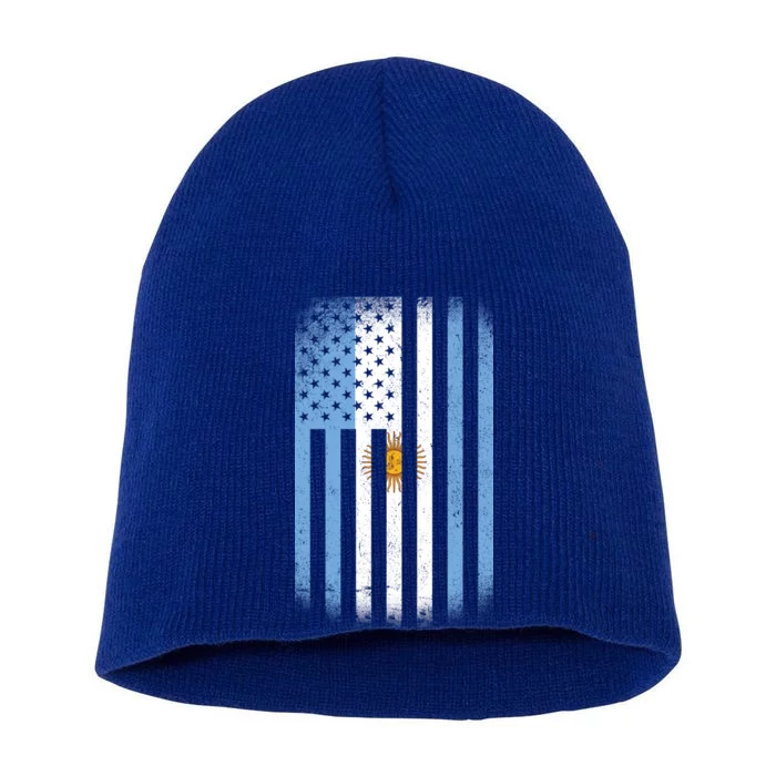 Vintage Argentina Flag Short Acrylic Beanie