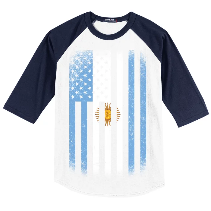 Vintage Argentina Flag Baseball Sleeve Shirt