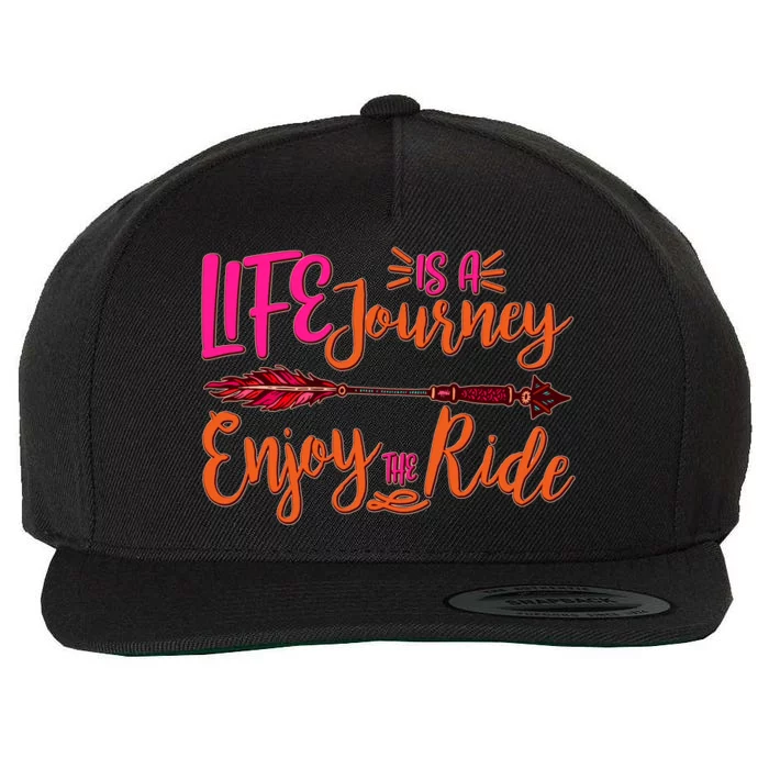 Vintage Arrow Life Is A Journey Enjoy The Ride Wool Snapback Cap