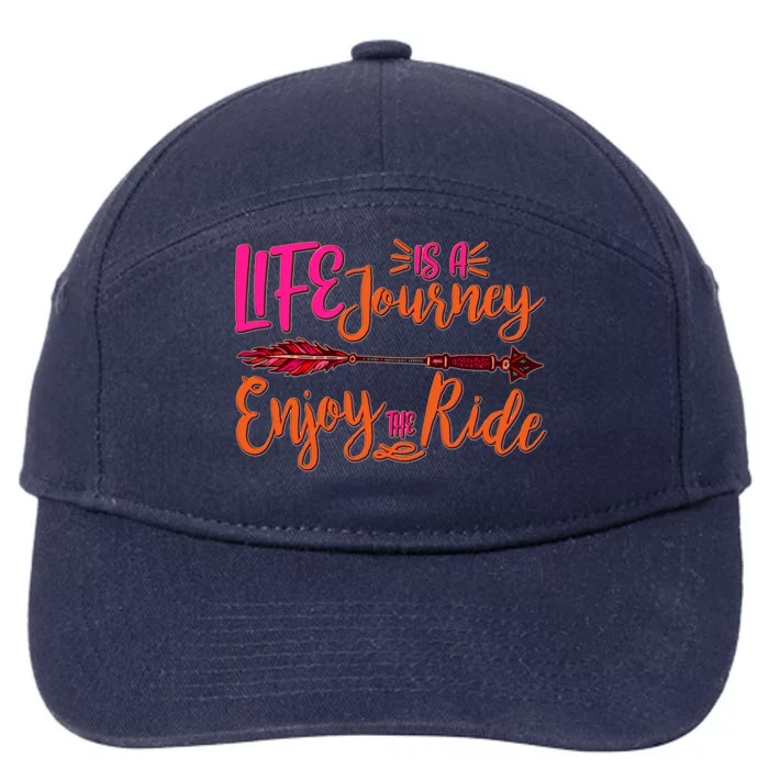 Vintage Arrow Life Is A Journey Enjoy The Ride 7-Panel Snapback Hat