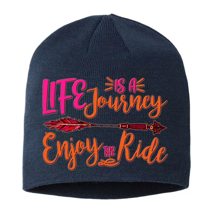 Vintage Arrow Life Is A Journey Enjoy The Ride 8 1/2in Sustainable Knit Beanie