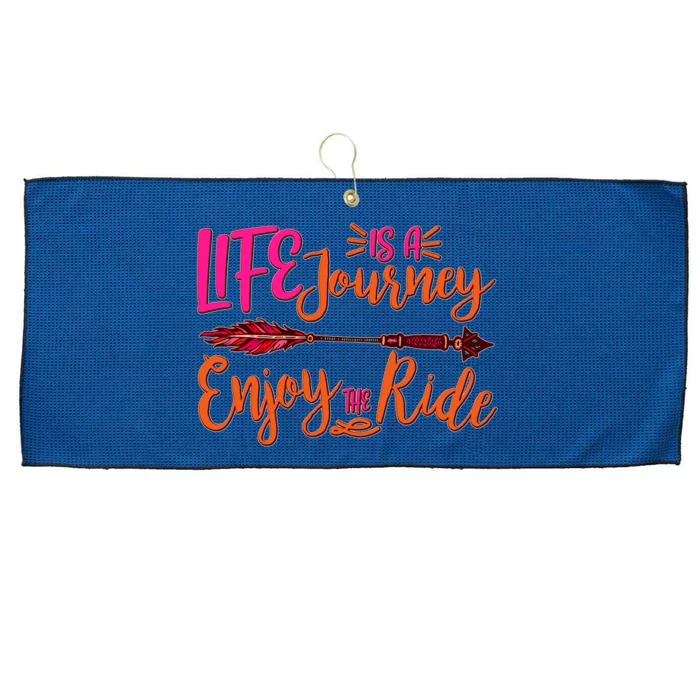 Vintage Arrow Life Is A Journey Enjoy The Ride Large Microfiber Waffle Golf Towel