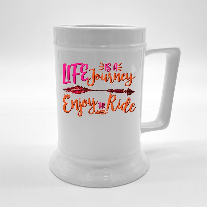 Vintage Arrow Life Is A Journey Enjoy The Ride Front & Back Beer Stein