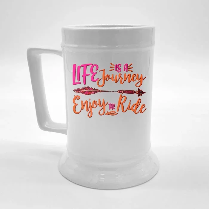 Vintage Arrow Life Is A Journey Enjoy The Ride Front & Back Beer Stein