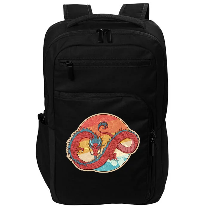 Vintage Asian Dragon Emblem Impact Tech Backpack