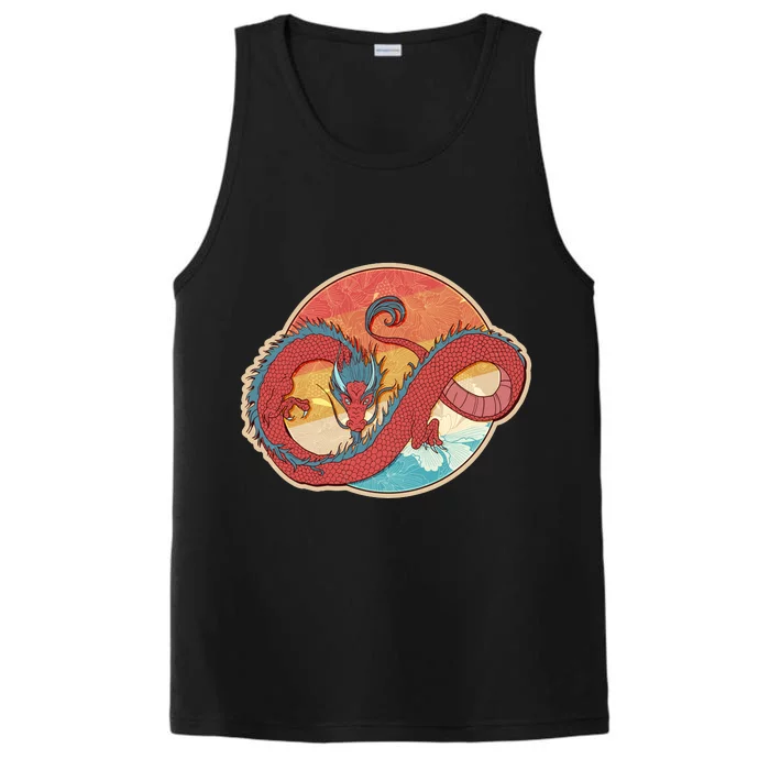 Vintage Asian Dragon Emblem Performance Tank