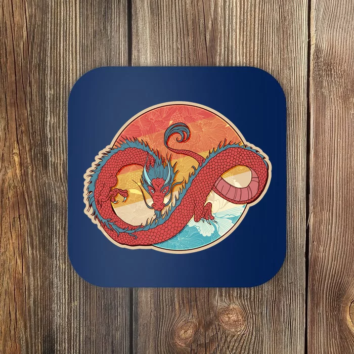 Vintage Asian Dragon Emblem Coaster