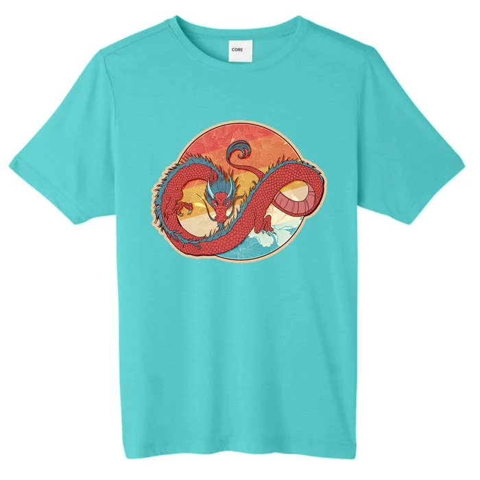 Vintage Asian Dragon Emblem ChromaSoft Performance T-Shirt