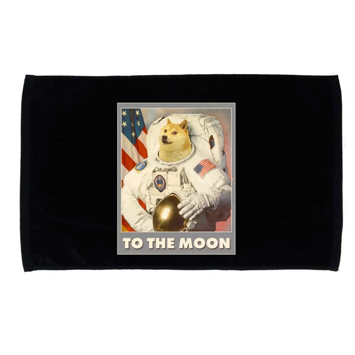 Vintage Astronaut Doge To The Moon Meme Microfiber Hand Towel