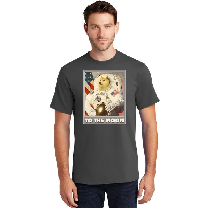 Vintage Astronaut Doge To The Moon Meme Tall T-Shirt