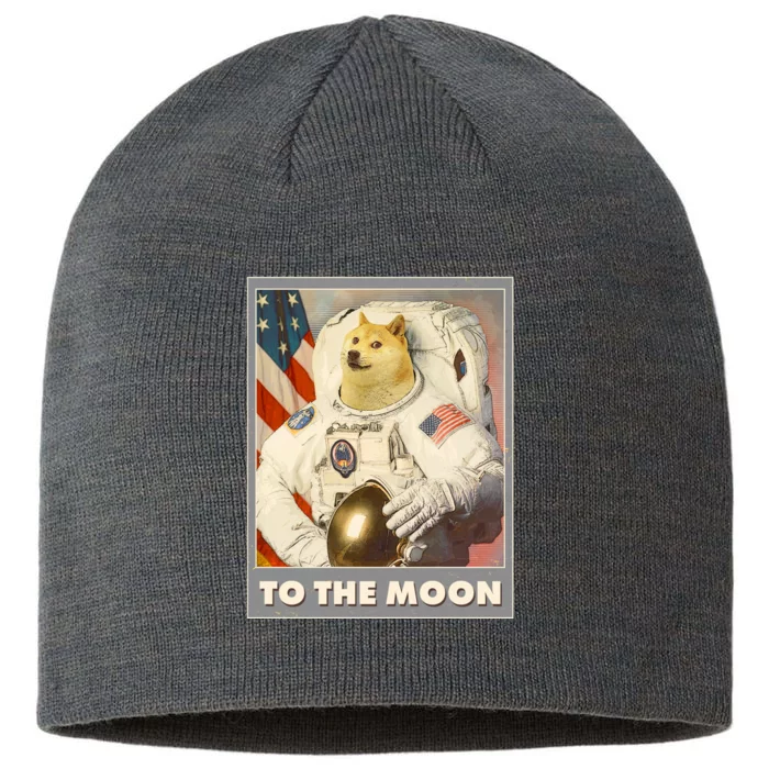 Vintage Astronaut Doge To The Moon Meme 8 1/2in Sustainable Knit Beanie