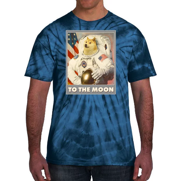 Vintage Astronaut Doge To The Moon Meme Tie-Dye T-Shirt