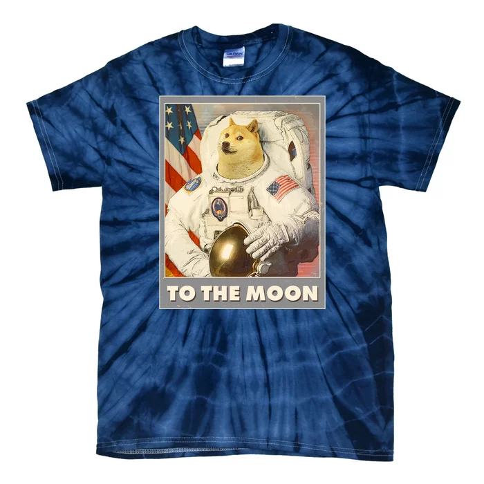 Vintage Astronaut Doge To The Moon Meme Tie-Dye T-Shirt