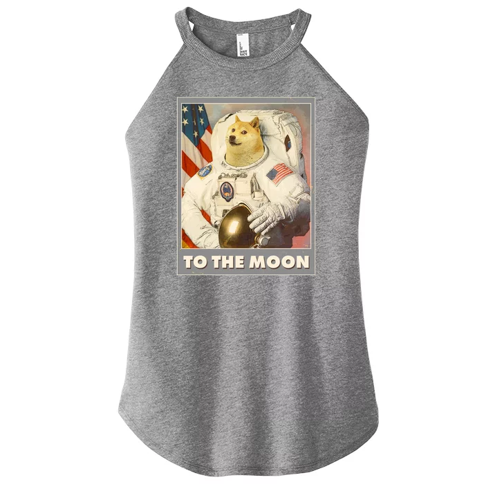 Vintage Astronaut Doge To The Moon Meme Women’s Perfect Tri Rocker Tank