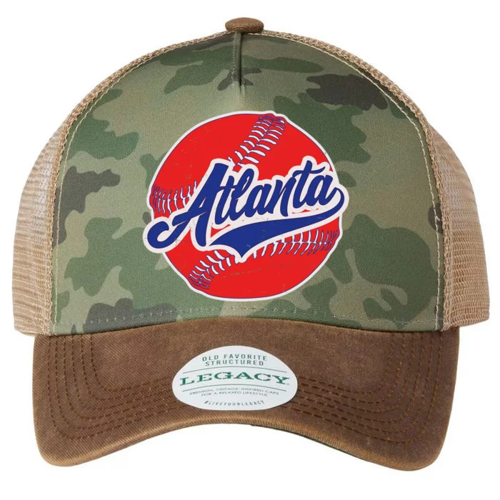 Vintage Atlanta Baseball Sports Logo Legacy Tie Dye Trucker Hat