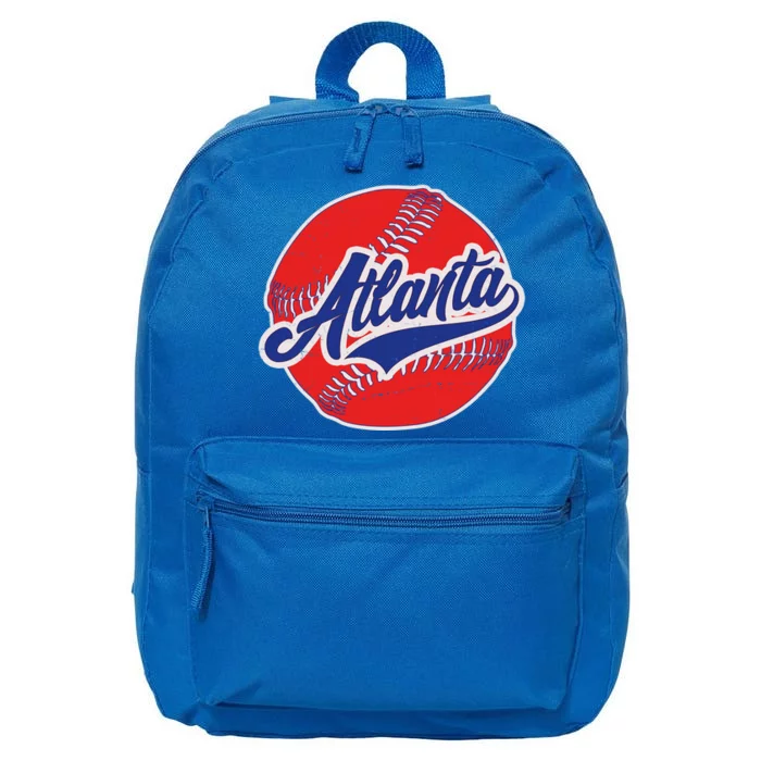 Vintage Atlanta Baseball Sports Logo 16 in Basic Backpack