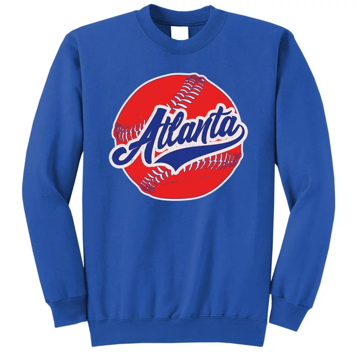 Vintage Atlanta Baseball Sports Logo Tall Sweatshirt