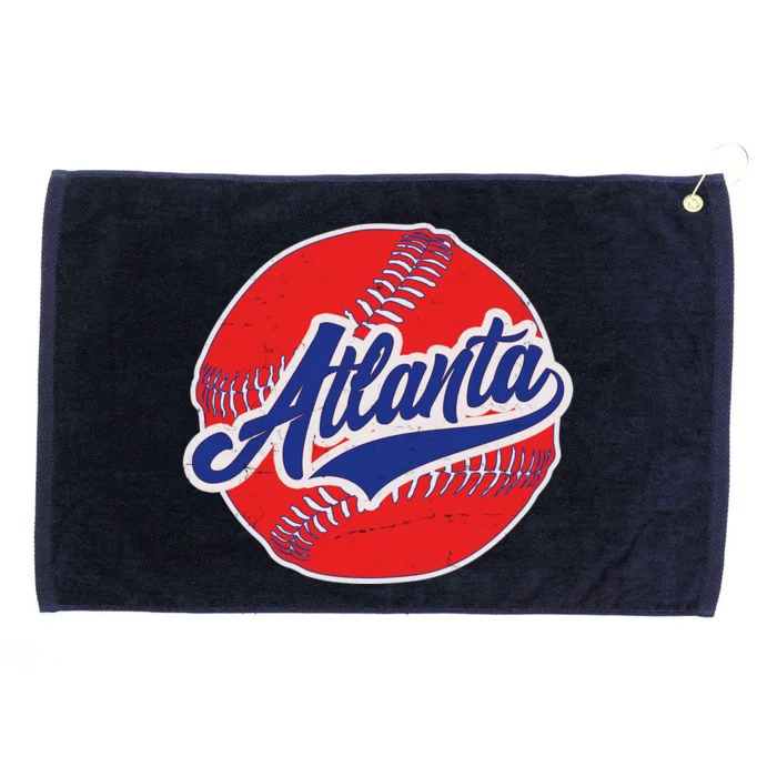 Vintage Atlanta Baseball Sports Logo Grommeted Golf Towel