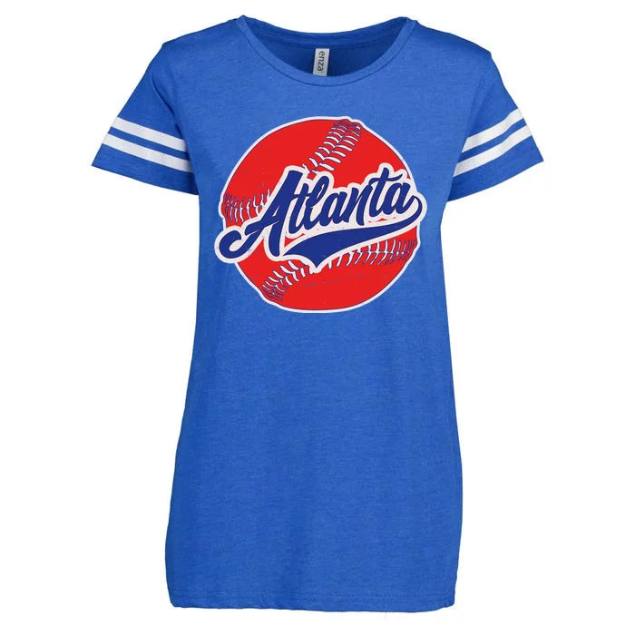 Vintage Atlanta Baseball Sports Logo Enza Ladies Jersey Football T-Shirt