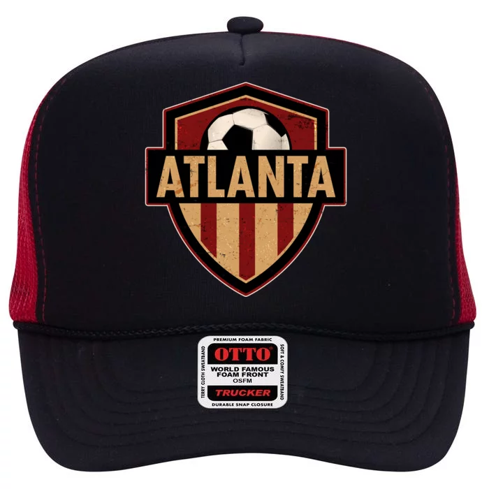 Vintage Atlanta GA USA Soccer Shield Logo High Crown Mesh Trucker Hat