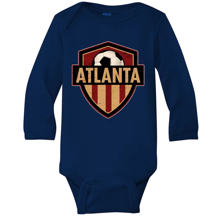 Vintage Atlanta GA USA Soccer Shield Logo Baby Long Sleeve Bodysuit